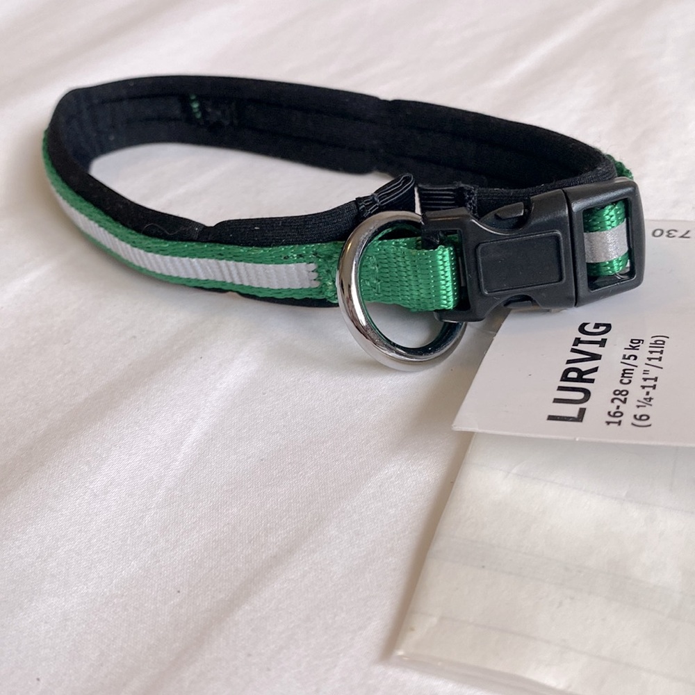 Green reflective ikea lurvig dog collar